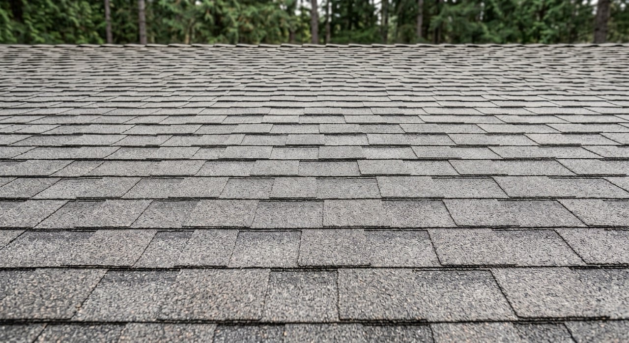 Cleaned barren asphalt roof