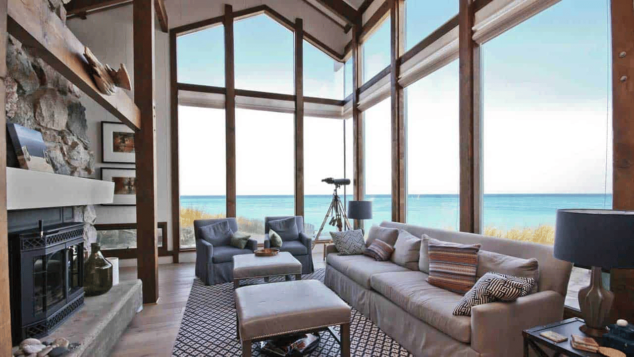 Waterfront window view natural light