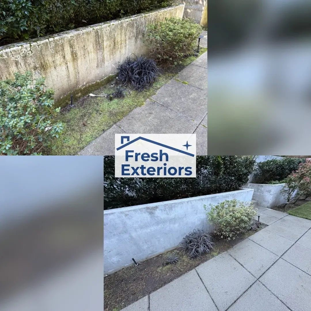 Retaining Wall Cleaning - Concrete - Power Wash