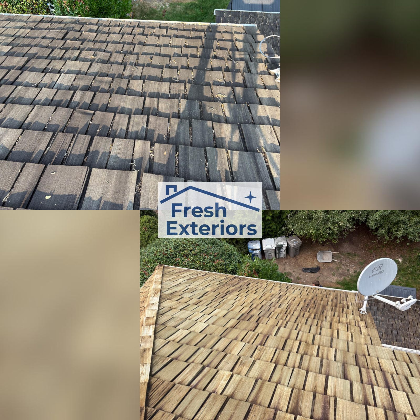 Roof Cleaning - Cedar Shake - Soft Wash