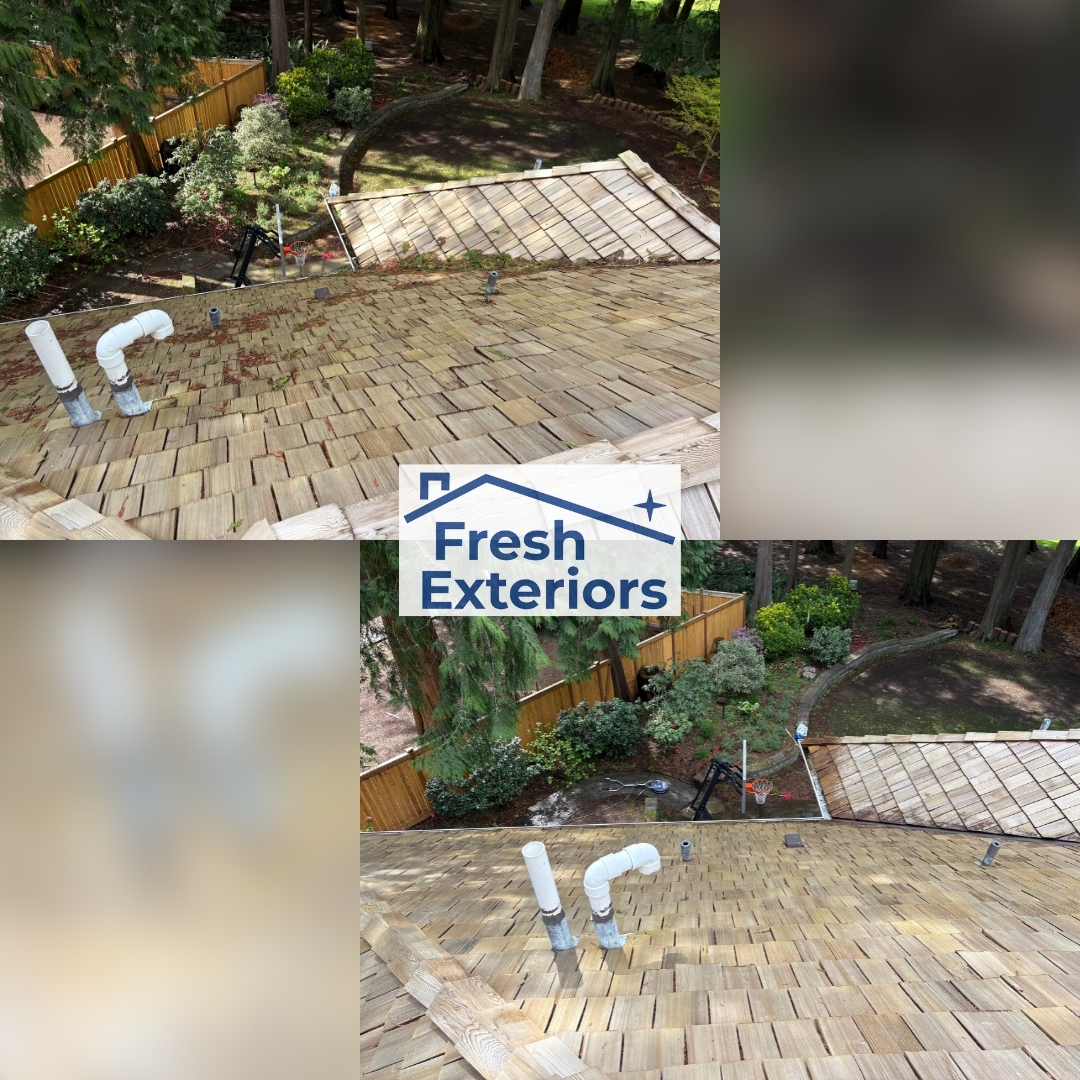 Roof Cleaning - Cedar Shake - Debris Removal